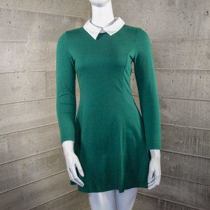 Vintage Sezane Madewell Doen J Crew Long Sleeve Mini Dress collar 60s 70s XS 0 2